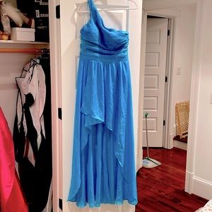 Blue High-Low Dress.